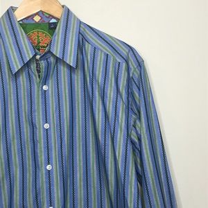 Robert Graham Sz L Striped Button Up Shirt